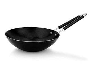 Grab8 |Raw Iron Tadka Pan Cooking with Long Stainless Steel Handle Spice Roasting Tadka Pan, with Long Handle,Frying Pan Mini Fry Pan,Dal tadka Pan for saag,kadhi (Saute Pan)