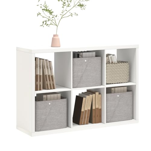 6 Cube Storage Organizer Shelf, White, 11inch | 2026 Wooden Thick Frame, Anti-Tipping Kits, Reversible Open Back Bookcase, Horizontal and Vertical Dual-use