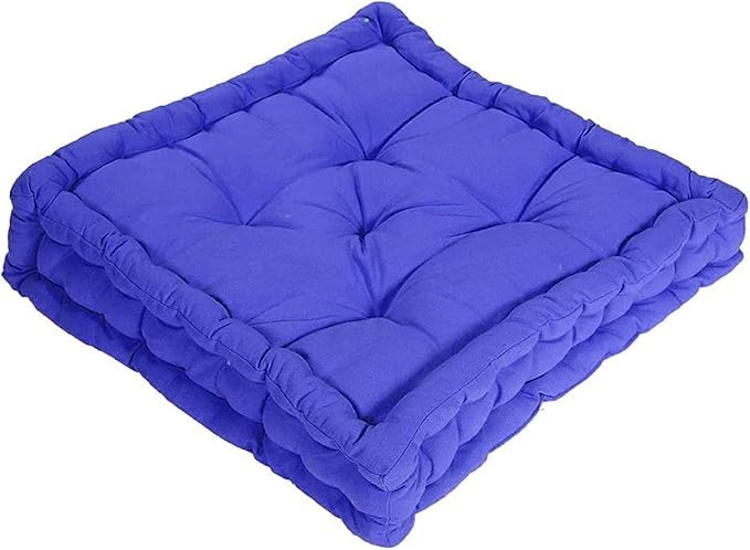 Bella Nights Booster Seat Cushion Pad – 100% Cotton Filling Thick Seat Pad for Armchair & Garden Chairs – Comfortable 45cm x 45cm with 10cm Thickness (Royal Blue)