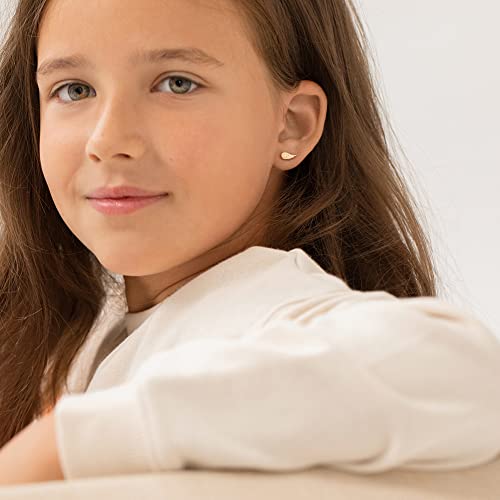 14k Yellow Gold Angel Wings Screwback Earrings For Little Girls - Safety Screw Back Earrings For Young Girls - Beautiful Religious Earrings for a Young Girls Communion Day2