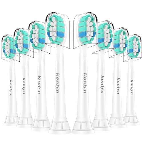 Konlyn 8 Pack Brossettes de rechange compatible pour Philips Sonicare - Têtes de Brosse à dents électrique avec Sonicare, Blanc