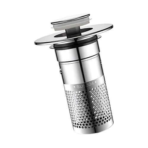 Colador de drenaje para fregadero, atrapapelos, tapa de red de drenaje compacta, dispositivo de captura a prueba de óxido, inserto de enchufe desmontable pulido, filtro de baño para