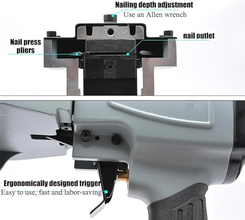 Pinzatrice pneumatica con profondità di spillatura regolabile, ideale per sigillare scatole di cartone, soluzione di imballaggio efficiente