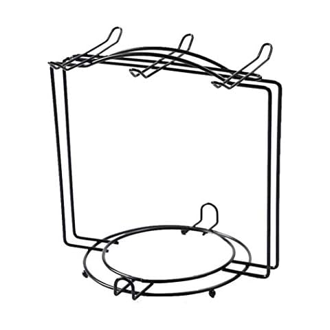 Cup Holder Cup Rack Stand Stainless Steel Cup Saucer Hanging Drain Rack Art Craft Home Decoration for 6 Cup 6 Dish Black Cover