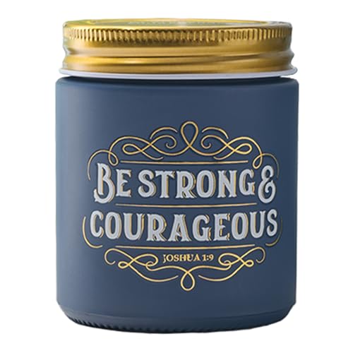 Bougie parfumée soja fort et courageux dans son pot bleu pour une ambiance zen