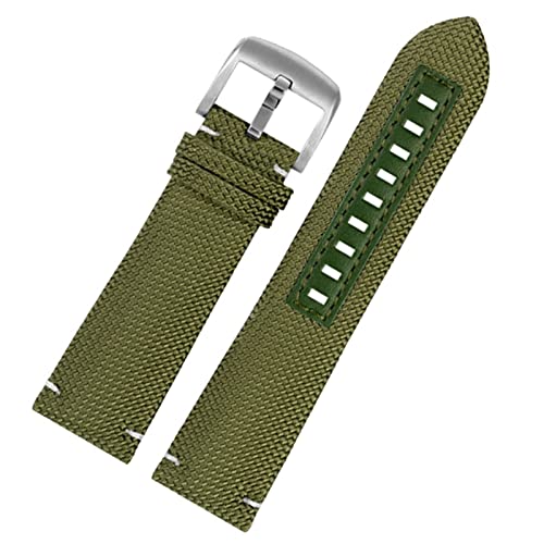 Correa de lona de piel auténtica EZZON de 22 mm para Mido