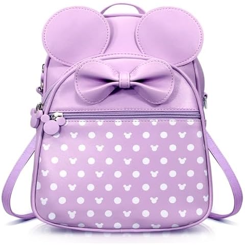 Voikukka Small Cute Backpack for Girls Women Travel Kids Backpack Purse Toddler Little Girls Childrens Daypack Convertible Shoulder Bag Purple Kids Mini Mouse Backpacks Cover