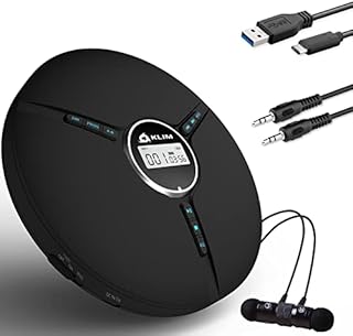 KLIM Discman Portable CD Player with a Built-in Battery - NEW 2023 - Ideal Car CD Player with Earphones - Compatible CD-R CD-RW MP3. Compact Mini CD Players Personal CD Walkman - White