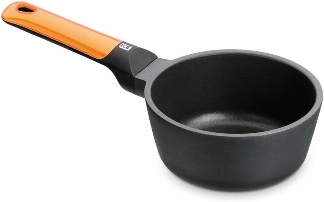 Braisogona Efficient Orange Saucepan with Long Handle, 16 cm, Orange, Cast Aluminium.All Cookers Including Induction.