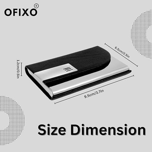 OFIXO Store OFIXO Stainless Steel Business Card Case Silver - Image 5