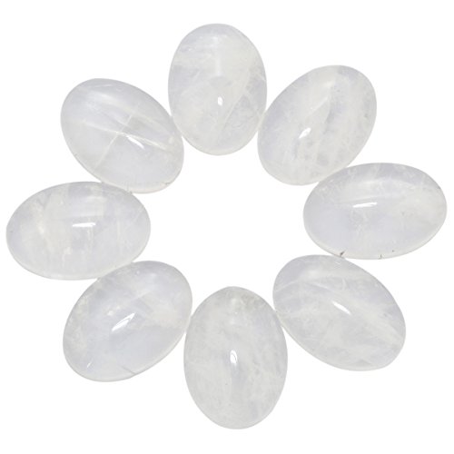 Nupuyai - 5 cabochon in cristallo, retro piatto