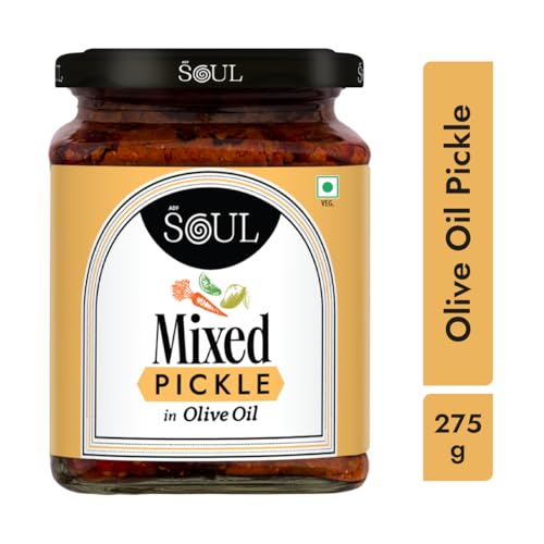 Image of ADF Soul Mixed Pickle | Spicy, tangy & textured | A flavour-packed mix of veggies in 100% Olive Oil. | 275 g