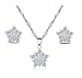 Produktbild Majesto 925 Silber Halskette Kristall Schneeflocke Ohrstecker Zirkonia Schmuck Set für Frauen Teenager Mädchen Geschenk