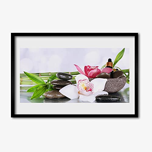 Affiche encadrée salon et chambre Tulup 60x40 motif orchidée et bambou