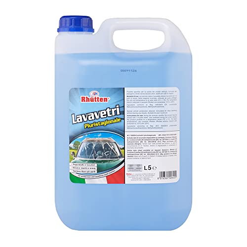 Rhutten, Liquido Lavavetri Auto Pluristagionale, Per Vaschette Lavavetri e Lavafari, Evita il Congelamento fino a Zero Gradi, 5L