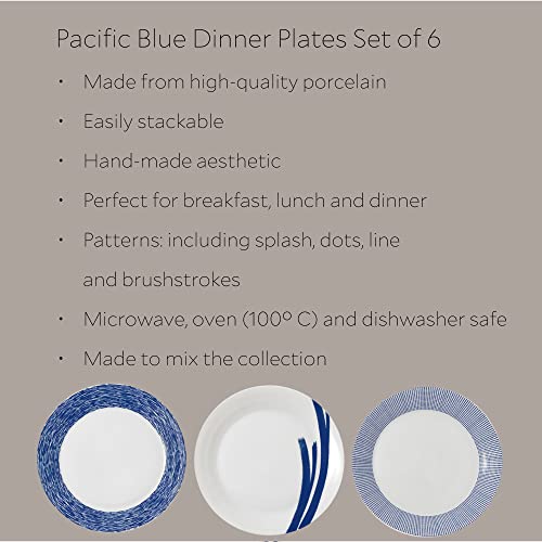Royal Doulton Pacific Mixed Patterns Dinner Plates Set Of 6 #TOP1