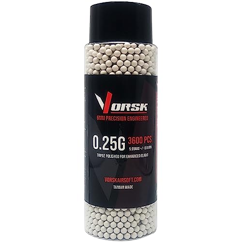 Vorsk Tracer 0.25 g BBs 3600 Round Bottle,White, 3600R