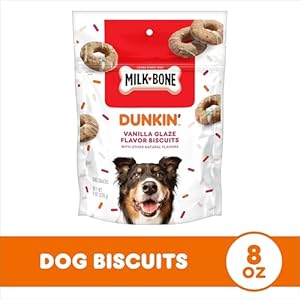 Milk-Bone Limited Edition Dunkin' Vanilla Glaze Flavor Biscuit Dog Treats, 8 Ounce Milk Bone Limited Edition Dunkin Vanilla Glaze Flavor Biscuit Dog Treats 8 Ounce