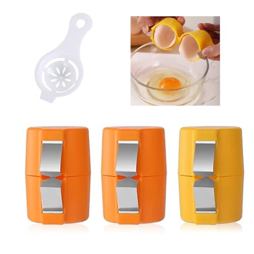 Ruayia Eierschalenöffner 3 Stück mit Eiertrenner, Eieröffner Egg Shell Opener mit eigelbtrenner eitrenner Eierschäler Eierknacker Werkzeug Eierschalenöffner