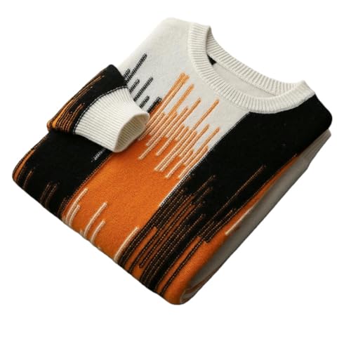 Pull Couche de Base Épais et Chaud pour homme en maille jacquard col rond