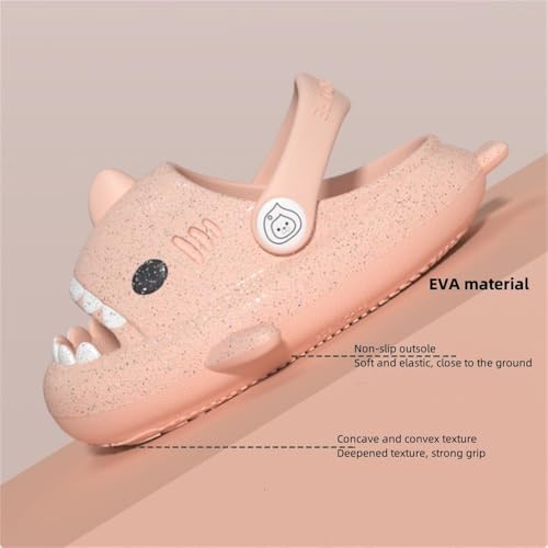 Pantoufles requin phosphorescentes pour enfant à bout ouvert