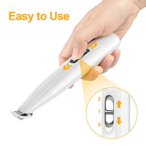 BEELIKE Dog Clippers - Dog Grooming Kit Pet Clippers - Cordless Dog Trimmers for Small Dogs Cats- USB Rechargeable Silent Pet Trimmer Clippers for Hair Small Area -Paws-Eyes-Face-Ears-Feet (White) - Thumbnail 3