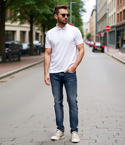 Image of ETHANOL Men's Straight Knit Denim Jeans