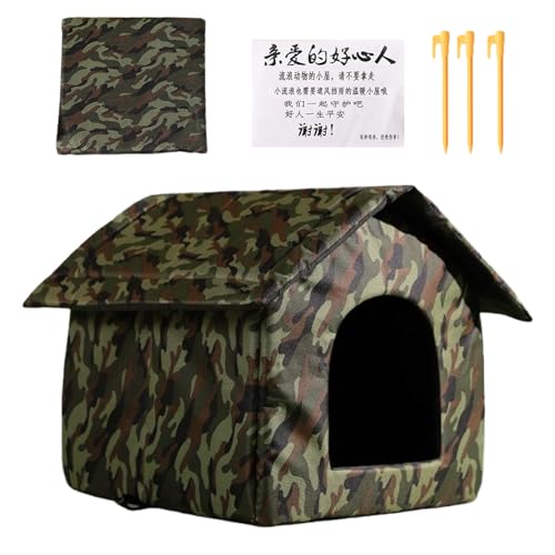 Cuccia Per Gatti Per Esterni, Casa Per Gatti Impermeabile Rifugio Per Gatto Da Esterno Casetta Per Gatto Da Esterno Tana Isolata Termicamente Per Giardino Patio Prato, 41x41x33cm