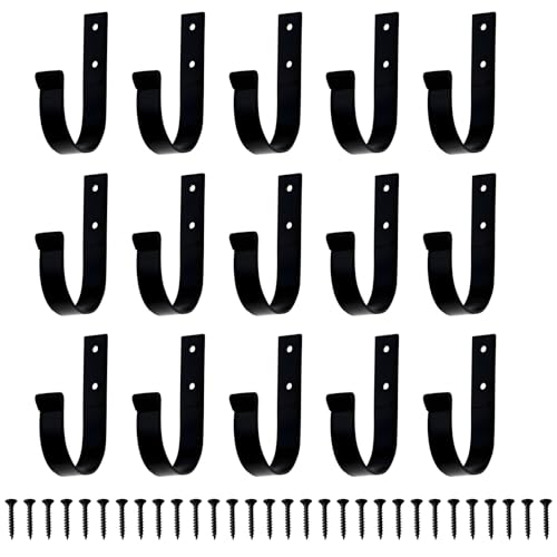 VEGCOO 15 Stück Garderobenhaken Wand, 30 Stück Befestigungsmittel, Haken Zum Schrauben, Metallhaken Zum Schrauben, Garderobenhaken Für Zahnputzbecher, Bäder, Toilette