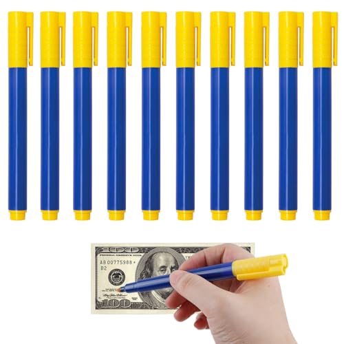 10 Stück Falschgeldprüfstift Banknotenprüfstift Geldscheinprüfer Stift Money Checker Geldschein...