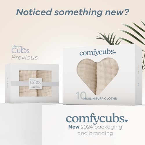 Comfy Cubs Muslin Burp Cloths and Muslin Baby Bibs Bundled4