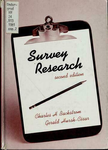 Survey Research 0471025437 Book Cover