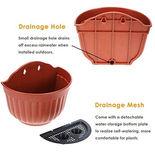 Wall Planters For Indoor Plants,6 Pack Resin Wall Planter Brick Red , 8.5 Inch Wall Mounted Garden Plant Flower Pot Basket Container Indoor Outdoor Use For Orchid Herb Aloe #TOP5