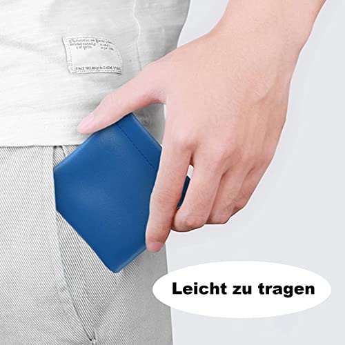 PU Leder Münzbörse Mini Kleingeldbörse, 2 Stück Kreditkartenetui Geldbörse Minimalistisch Münzbeutel für Damen und Herren (Schwarz)