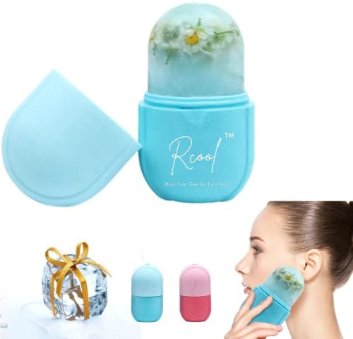 Rcool Ice Face Roller & Gua Sha,Face Massager,Facial Beauty Ice Roller Skin Care Tools,Skin Care Products-For Face&Eyes,Remove Fine Lines,Shrink Pores,Reduce Acne and Lubricate the Skin. (Blue)
