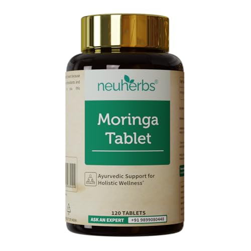 Image of Neuherbs Moringa 500mg Tablets - 120 Count | Drumstick Leaf Supplement for Energy, Immunity, Digestion & Heart Wellness | Moringa Oleifera Herbal Formula | No Artificial Preservatives
