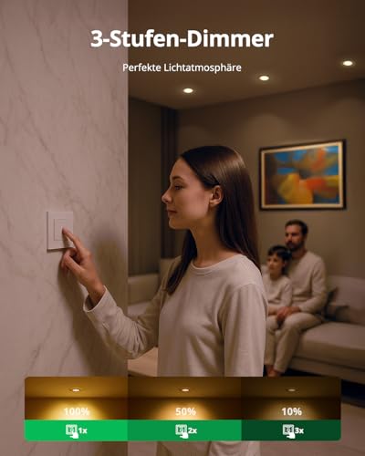 BOJIM LED Einbaustrahler 230V Dimmbar Weiß, Spots 68mm - 80mm Lochmaß, Einbauleuchten Flach 7W, IP44 Wasserdicht, Warmweiß Kaltweiß Neutralweiß, Deckenspots für Bad Küche Wohnzimmer, 6er Set