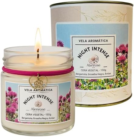 Alenrose Vela Aromática Night Intense – Bergamota, Groselha Negra...
