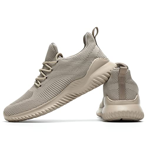 Kapsen Men's Non Slip Running Shoes Ultra Light Breathable Casual Walking Shoes Fashion Sneakers Mesh Workout Sports Shoes Khaki β image 6