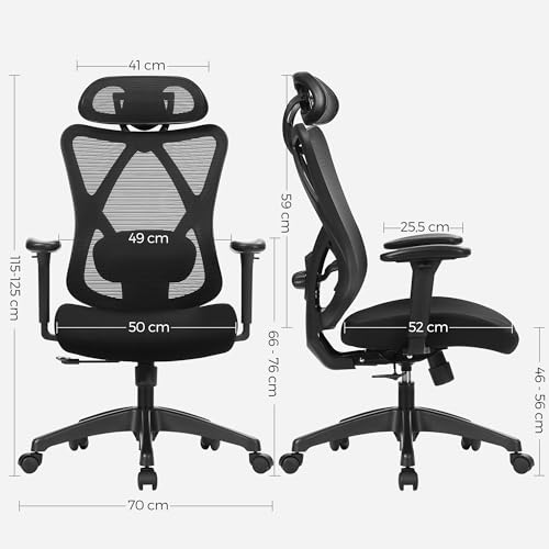 Songmics Bürostuhl mit ergonomischem Design und flexibler Anpassung