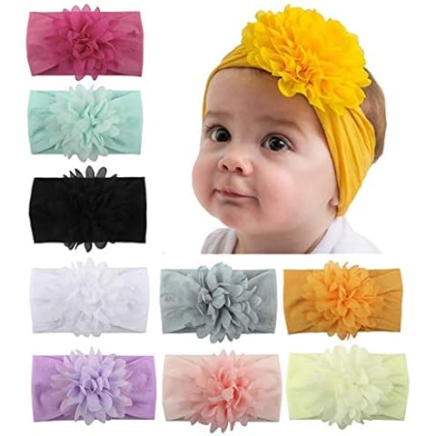 Baby Head Wrap Chiffon Flowers Cover