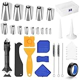 33 Pcs Caulking Tool Kit Silicone Sealant Finishing Tool Grout Scraper Caulk Nozzle Applicator Kit...