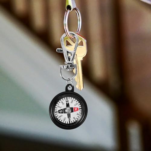 Brújula plástica pequeña con llavero para camping miniatura 5