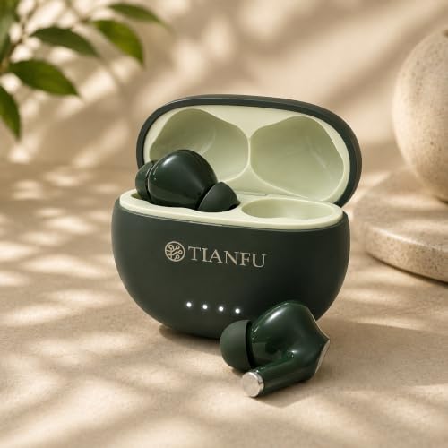 Image of TWS True Wireless in Ear Earbuds with 20H Playtime | Type-C Charging | HD Stereo Sound, Built-in Mic, Touch Control | Earphones for Calling, Gaming, Music | Made in India Bluetooth V5.3 (Green)