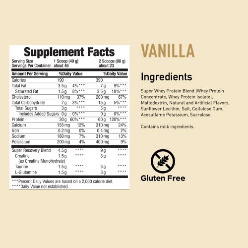 Body Fortress Super Advanced Whey Protein Powder, Vanilla Flavored, Gluten Free, 5 Lb #TOP1