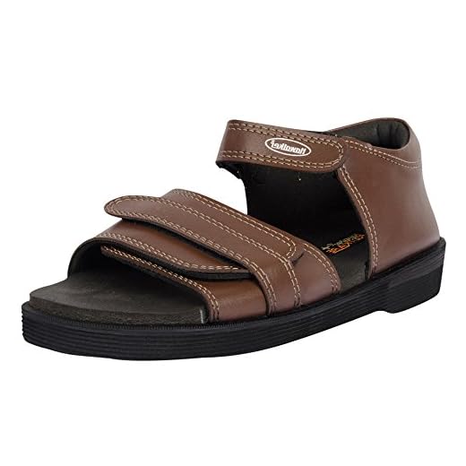 Hawalker Men's Brown Preventive Diabetic Sandals Size- 10