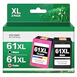 Jeostarky Compatible for 61XL Ink Cartridge Combo Pack Replacement for HP Ink 61 XL to Use with Envy 4500 5530 Deskjet 1000 1010 2540 2541 Officejet 4630 4635 Series Printer(2Pack Ink 61XL Combo Pack)