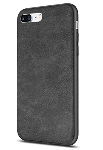 SALAWAT for iPhone 7 Plus Case for iPhone 8 Plus Case Shockproof Phone Case with Soft PU Leather Bumper Hard PC Hybrid Protection for Apple iPhone 7/8 Plus 5.5inch (Black)