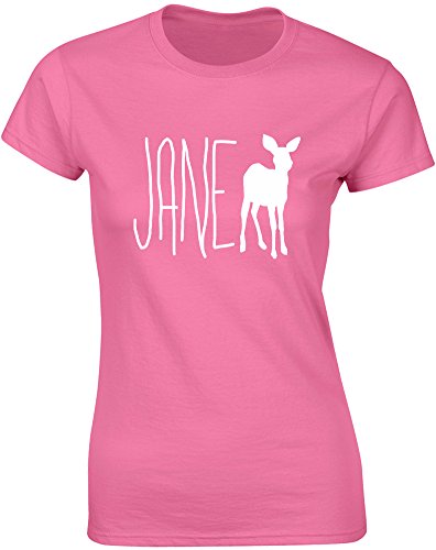 Brand88 Jane Doe, Señoras Impreso T-Shirt - Rosado/Blanco M = 82-86cm