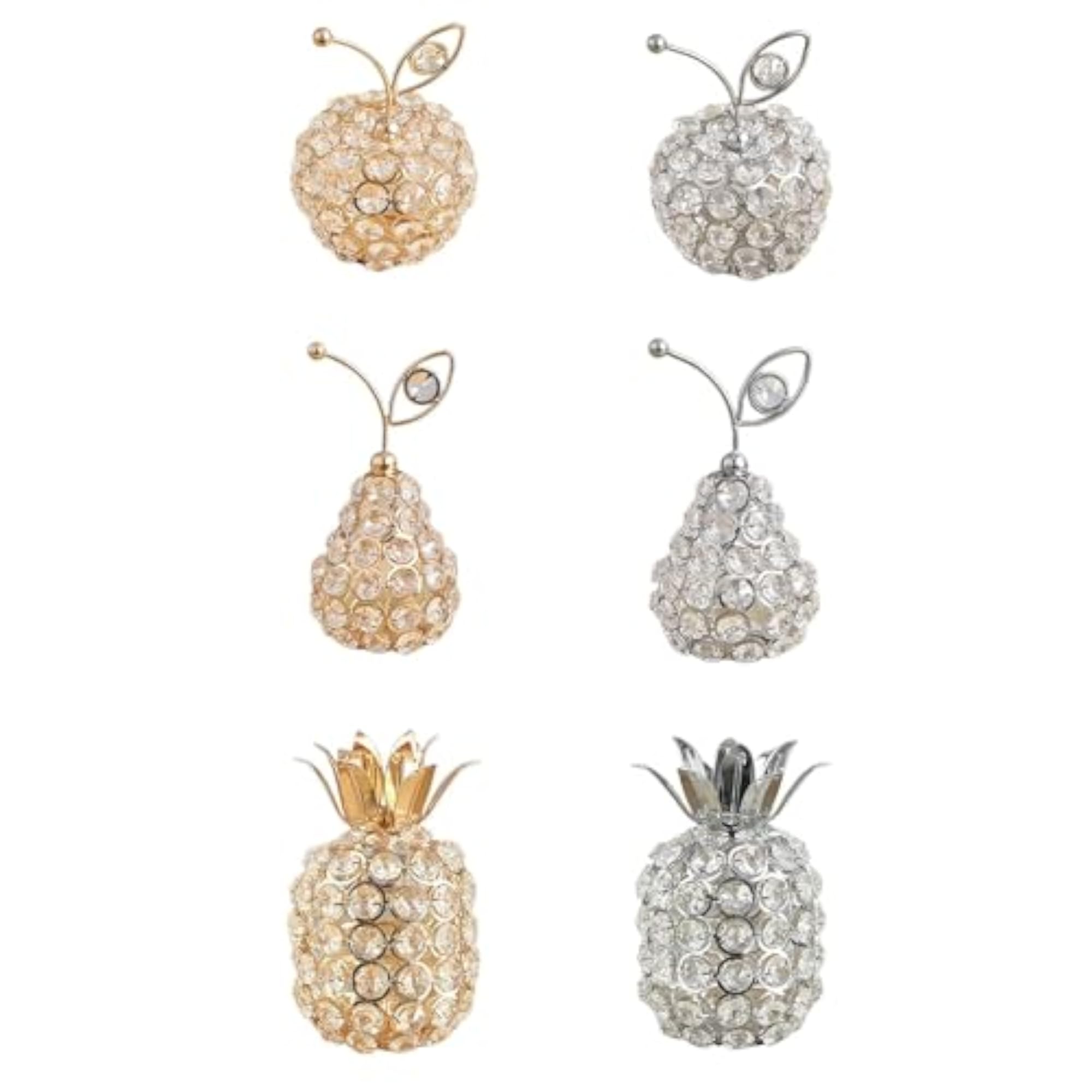 Artificial Fruit Figurine Apples Gold, Ideal Gift for Kitchen Table